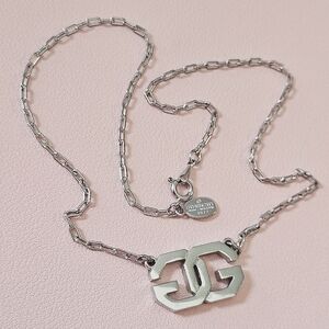 ✨ Givenchy Double G Logo Vintage Gold Tone Pendant Necklace ✨